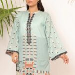 AKS Ice Blue Lawn Stitched Shirt