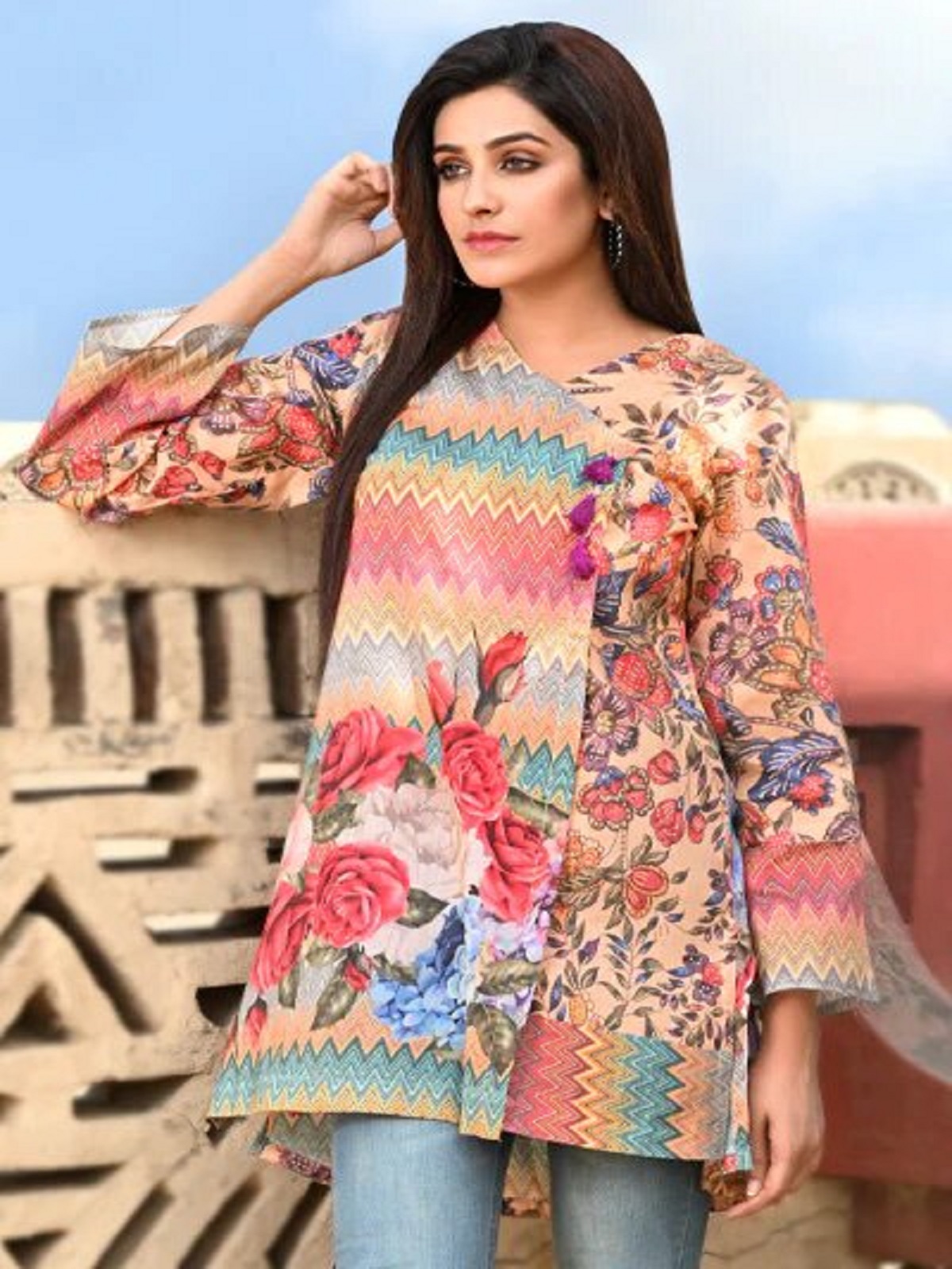 Lawn angrakha style best sale