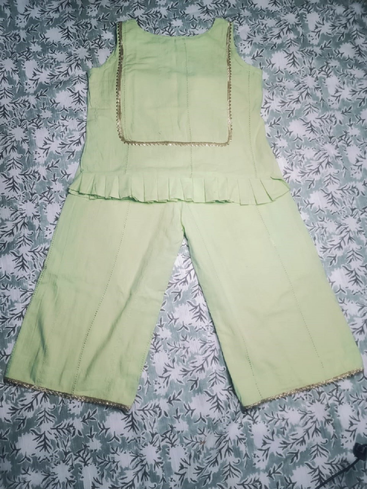 ZZC Light Green Stitched Shirt & Trouser