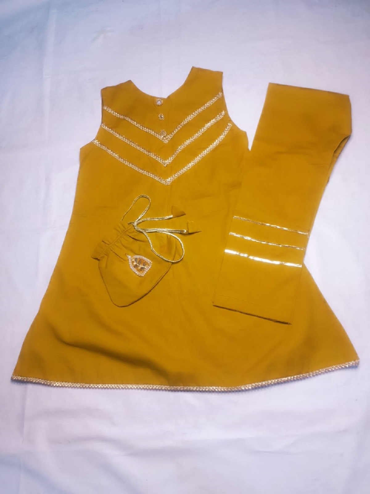 ZZC Mustard Stitch Shirt & Trouser with Pouch