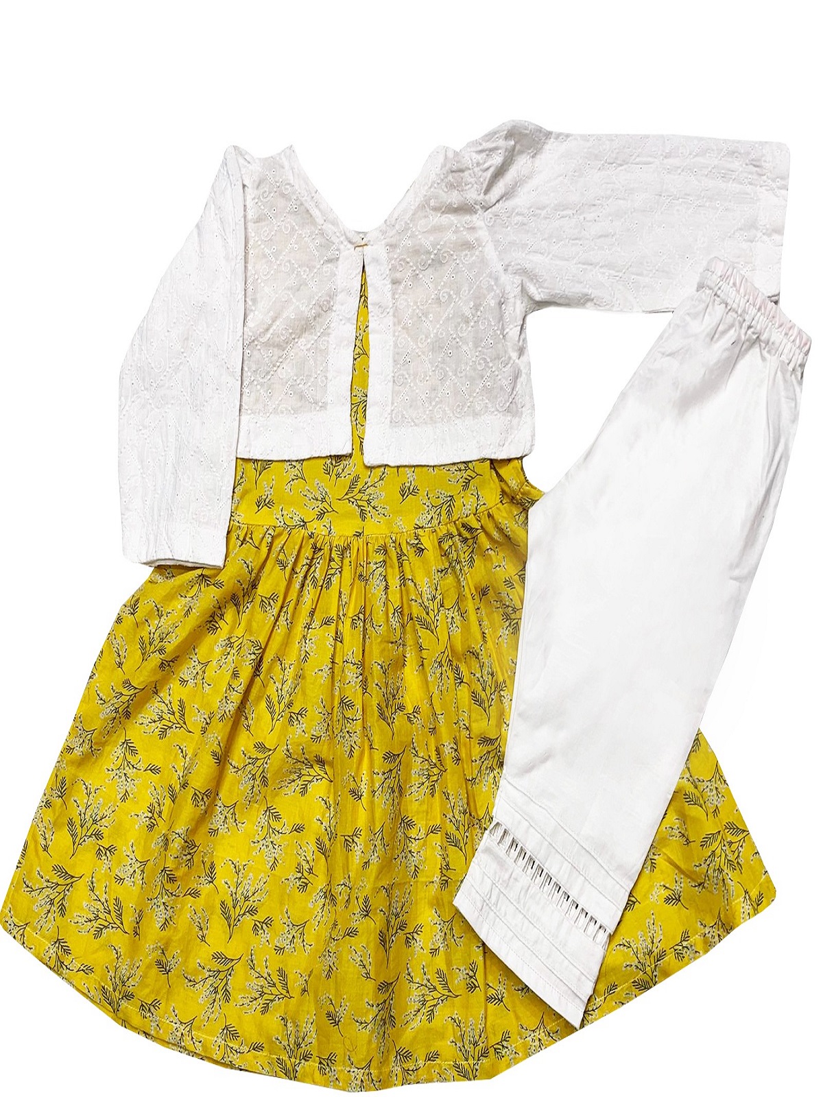 ZZC Printed Yellow Lawn Stitched Frock